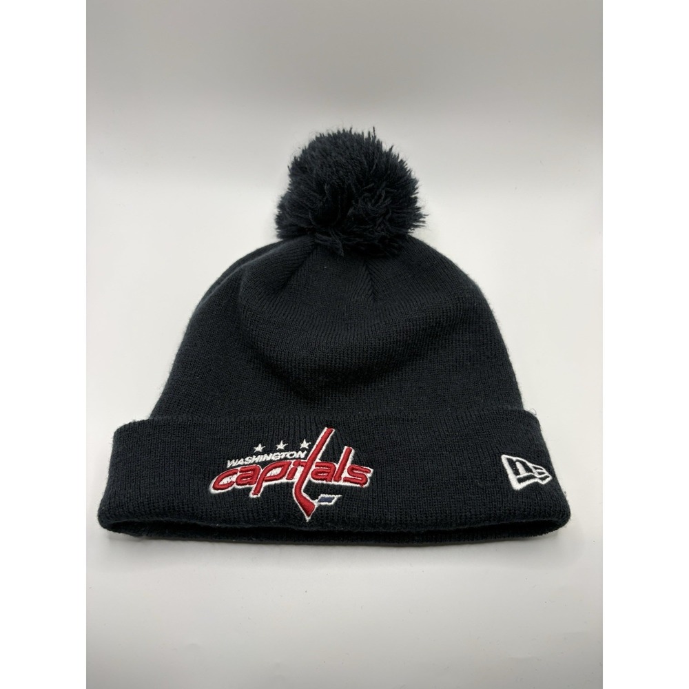 Washington Capitals New Era Pom Beanie NHL Black Knit Winter Hat OSFA